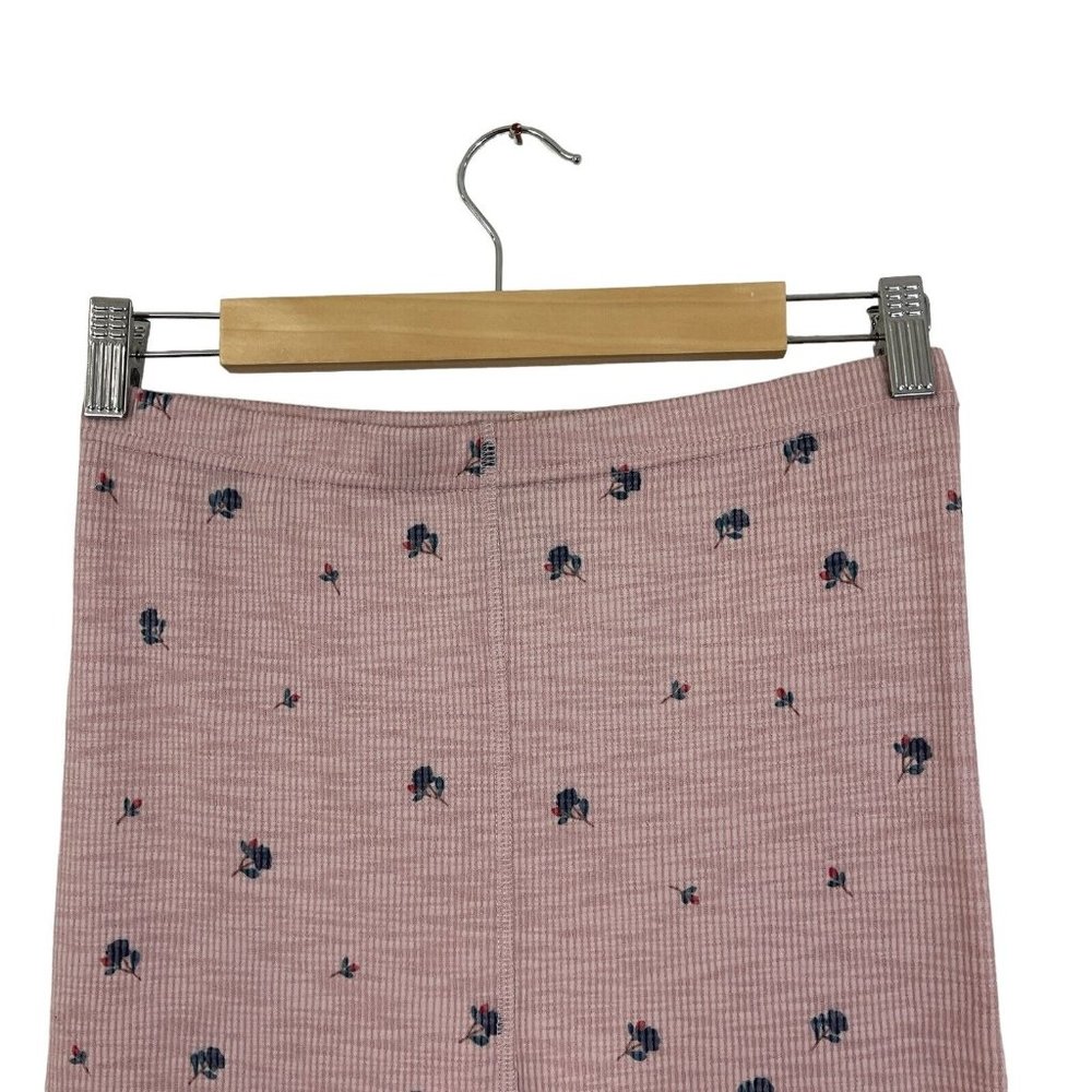 NEW Anthropologie Medium Large M/L Waffle Leggings Thermal Floral Pink Pants - Picture 7 of 15